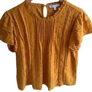 DR2 Mustard Eyelet Blouse Large
